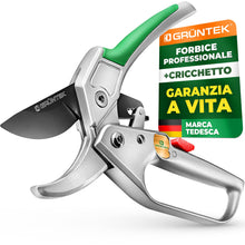 Carica l'immagine nel visualizzatore di Gallery, GRÜNTEK Forbici Cesoie da Potatura Giardino a Cricchetto CONDOR 20cm