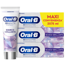 Carica l'immagine nel visualizzatore di Gallery, Oral-B Dentifricio Sbiancante 3D White Expert Bianco Brillante, 3x75ml