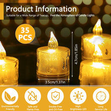 Carica l'immagine nel visualizzatore di Gallery, Candele a LED,35 pezzi Senza Fiamma,candele led con Batterie,Candele Elettriche luci tealight luci a LED realistiche per