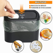 Carica l'immagine nel visualizzatore di Gallery, Einesin Pattumiera per Auto, Mini Cestino Portaoggetti per Auto con Coperchio e 40 Sacchetti Spazzatura, Piccolo Conteni