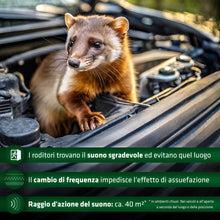 Carica l'immagine nel visualizzatore di Gallery, Gardigo® Repellente Topi Auto a Ultrasuoni | Anti Martora | Antiroditori
