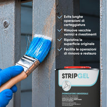 Carica l'immagine nel visualizzatore di Gallery, CAMP Stripgel - Sverniciatore per Legno Metallo Ferro e Altre Superfici, Formula in Gel Pronta all'Uso Ideale per Rimuov