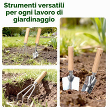 Carica l'immagine nel visualizzatore di Gallery, Bamworld Set da 9 Pezzi Attrezzi da Giardinaggio in Acciaio Inossidabile Resistente Antiruggine con Organizer Ideale, Ki