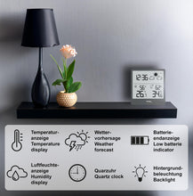 Carica l'immagine nel visualizzatore di Gallery, WS9138 - Statazione meteo moderna, piccola con previsioni meteo e tendenza meteo, temperatura interna ed esterna, illumi