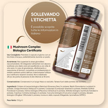 Carica l'immagine nel visualizzatore di Gallery, Miscela Funghi Bio con Zenzero, 8 Funghi, 180 Capsule Vegane, 3 Mesi