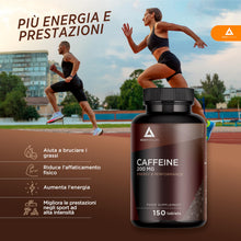 Carica l'immagine nel visualizzatore di Gallery, Caffeina Anidra 200mg| 150 Pastiglie caffeina integratore| Energia e Concentrazione| Integratore energia, sport e intell