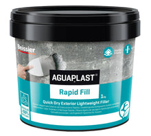 Carica l'immagine nel visualizzatore di Gallery, Aguaplast Rapid Fill, stucco in pasta pronto all'uso effetto intonaco per riempimenti. Colore grigio, essicazione rapida