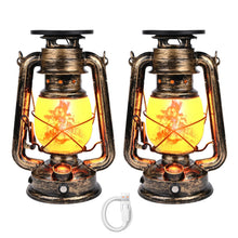Carica l'immagine nel visualizzatore di Gallery, Weinsamkeit Lanterne Solari da Esterno, 2 Pezzi Lampade da Campeggio LED Vintage, Impermeabile Appendere Lampade con Eff