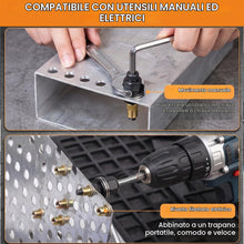 Carica l'immagine nel visualizzatore di Gallery, Set Rivettatrice per Inserti Filettati 7 Pezzi, Kit 77 Pezzi Dadi Rivettabili con M3 M4 M5 M6 M8 M10 M12, Utensile per R