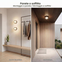 Carica l'immagine nel visualizzatore di Gallery, MARSI Applique LED da Esterno Rotonda IP65, Lampada da Parete e Soffitto Moderna, 9W, 3 Temperature di Colore 2800K/4000
