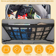 Carica l'immagine nel visualizzatore di Gallery, Rete Portaoggetti da Soffitto per Auto, 90 × 65 cm,2 Tasche a Rete