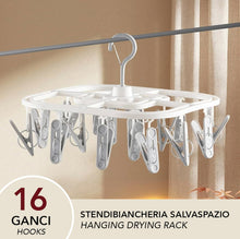 Carica l'immagine nel visualizzatore di Gallery, IPEA Stendibiancheria con Pinze in Plastica per Appendere Vestiti, Intimo, Calzini - 26 x 26 cm - Stendi Bancheria con 16 Mollette uso Interno o Esterno per Appendere e Asciugare Abiti o Asciugamani