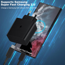 Carica l'immagine nel visualizzatore di Gallery, 45W USB C Caricabatterie a Ricarica Super Veloce per Samsung Galaxy S25 S24 S23 S22 S21 S20 Ultra/Plus/FE, Tab S10+ S9 S