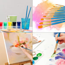 Carica l'immagine nel visualizzatore di Gallery, Amazon Basics Set di pennelli per dipingere, 10 diverse misure, per artisti, adulti e bambini, Confezione singola, Blu