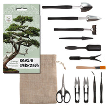 Carica l'immagine nel visualizzatore di Gallery, HAPPY SEED Kit Bonsai Attrezzi 13 Pezzi con Pratica Borsa - Mini Utensili da Giardinaggio per Piante da Interno e Una Co