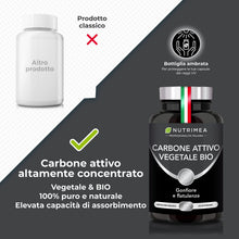 Carica l'immagine nel visualizzatore di Gallery, Carbone Vegetale Per Gonfiore Pancia I Biologico | 60 Capsule | Nutrimea