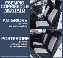 Carica l'immagine nel visualizzatore di Gallery, Auto Accessori Lupex - Copri sedili Auto Universali LS09 | Colore Grigio | Set Anteriori e Posteriori | Poliestere | No 