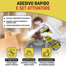 Carica l'immagine nel visualizzatore di Gallery, Wolfix Colla Cianoacrilica con Attivatore - 50g+200ml – Super Attack Professionale per Plastica, Legno, Metallo – Colla 