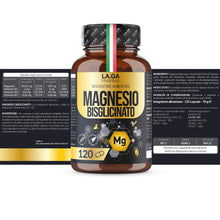 Carica l'immagine nel visualizzatore di Gallery, Magnesio Bisglicinato 120 Capsule con Vitamine B1, B5, B6 per Stanchezza