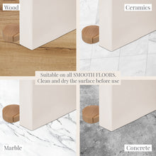 Carica l'immagine nel visualizzatore di Gallery, Fermaporta da pavimento autoadesivo in legno per pavimenti in parquet (legno di faggio naturale) – discreto ed elegante 