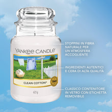 Carica l'immagine nel visualizzatore di Gallery, Yankee Candle Candela profumata in giara Grande | Clean Cotton | Durata Fino a 150 Ore | Regali per Donne