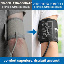 Carica l'immagine nel visualizzatore di Gallery, Misuratori pressione elettrici,Un bracciale nero per la misurazione della pressione sanguigna, regolabile da 22 a 32 cm