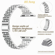 Carica l'immagine nel visualizzatore di Gallery, Originale Cinturino Sottile in Metallo Compatibile Con Apple Watch 38mm 40mm 41mm 44mm 45mm 46mm 49mm, Acciaio Inossidab