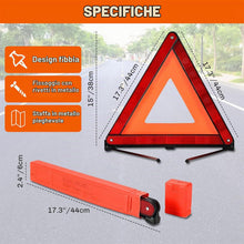 Carica l'immagine nel visualizzatore di Gallery, Triangolo Stradale Omologato CE Pieghevole Riflettente con Custodia
