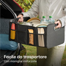 Carica l'immagine nel visualizzatore di Gallery, Praknu Organizzatore Baule Auto XL Pieghevole – 3 Scomparti con 5 Tasche