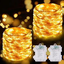 Carica l'immagine nel visualizzatore di Gallery, HOTUT Stringa Luci LED, 2*10M 100 LED Luci LED a Batteria, Luci Stringa Decorative Impermeabili, LED Luci Natale Interno