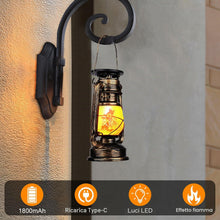 Carica l'immagine nel visualizzatore di Gallery, Weinsamkeit Lanterne Solari da Esterno, 2 Pezzi Lampade da Campeggio LED Vintage, Impermeabile Appendere Lampade con Eff
