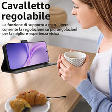 Carica l'immagine nel visualizzatore di Gallery, cover per Honor 600 Smart 5G, Custodia Portafoglio Antishock Fibra Premium - Scatola con Compartimenti per Carte e Chius