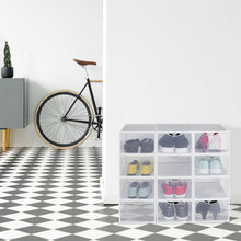 Carica l'immagine nel visualizzatore di Gallery, Relaxdays Set 12 Scatole di Plastica per Scarpe fino al N. 45, Scarpiera con Box Impilabili, Shoe Organizer, Trasparenti