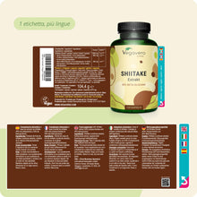 Carica l'immagine nel visualizzatore di Gallery, SHIITAKE Vegavero® | 1.500 mg | Con 40% Polisaccaridi e 30% Betaglucani | Certificato in Laboratorio | 120 capsule | Len