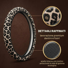 Carica l'immagine nel visualizzatore di Gallery, KOHVAN Coprivolante Auto Universale Leopardato, Copri Volante per Auto 38cm in Fibra Sintetica, Protezione Volante Antis