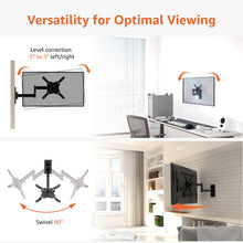 Carica l'immagine nel visualizzatore di Gallery, Amazon Basics, Supporto da Parete per TV Orientabile, Staffa Girevole e Inclinabile per TV o Monitor Piatti e Curvi da 1