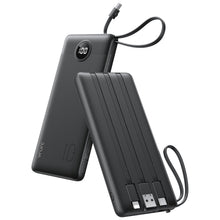 Carica l'immagine nel visualizzatore di Gallery, VRURC Power Bank 10000mAh, Slim Caricatore Portatile con 4 Cavi Intergrati