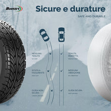 Carica l'immagine nel visualizzatore di Gallery, Bottari Calze da Neve Snow Socks Omologate Italia, Taglia XL, Bianco, Catene da Neve Tessili per R14 - R21 (Misure per P