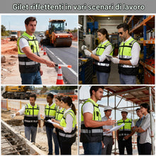 Carica l'immagine nel visualizzatore di Gallery, URAQT Giubbotti di Sicurezza, Gilet Alta visibilità, Gilet di Sicurezza Riflettente con 7 Tasche e Cerniera, Gilets di s