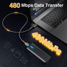 Carica l'immagine nel visualizzatore di Gallery, GIANAC 240W Cavo USB C USB C con display a LED [2m] Cavo USB Type-C Rapida