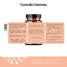 Carica l'immagine nel visualizzatore di Gallery, NOVIQA Magnesio Pidolato 980mg, 120 Capsule, Integratore Magnesio Organico Naturale ad Alta Biodisponibilità per Muscoli