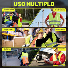 Carica l'immagine nel visualizzatore di Gallery, Set di 5 Gilet Alta Visibilità Giallo Riflettente, Per Adulti