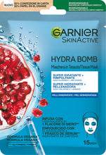 Carica l'immagine nel visualizzatore di Gallery, Garnier Hydra Bomb Maschera In Tessuto Super Idratante al Melograno, 28 gr