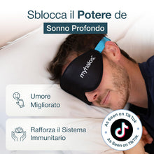 Carica l'immagine nel visualizzatore di Gallery, MyHalos® Mascherina per Dormire – Maschera per Sogni Lucidi e Notte, Copri Occhi e Benda per Dormire Adulti - Sleeping M
