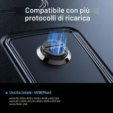Carica l'immagine nel visualizzatore di Gallery, Wicked Chili 45W Tiny Caricabatterie per Auto, Caricatore Rapido Doppio Adattatore USB Accendisigari, Fast Charger per i