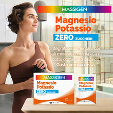 Carica l'immagine nel visualizzatore di Gallery, Massigen - Magnesio e Potassio Zero Zuccheri, Gusto Arancia Rossa, Integratore a Ridotto Contenuto Calorico con Sali Min