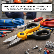 Carica l'immagine nel visualizzatore di Gallery, IPEA Forbici da Elettricista Professionali Isolate – [ Lama Retta da 50 mm in Acciaio Inox ] – Forbici da Elettricisti p