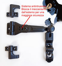 Carica l'immagine nel visualizzatore di Gallery, Kit universale base per spagnoletta a 1 e 2 ante. Si distingue per apertura con rotazione a 180°, è completa di gancio e