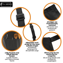 Carica l'immagine nel visualizzatore di Gallery, LEFUNDA® Grembiule da Cucina, Grembiule impermeabile con 3 Tasche, Grembiule da Barbecue, Regolabile con Nastri Lunghi, 