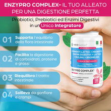 Carica l'immagine nel visualizzatore di Gallery, Vibor 120 Cps Enzypro Complex 3 in 1, Fermenti Lattici Probiotici E Prebiotici Per Intestino + Enzimi Digestivi Bromelin